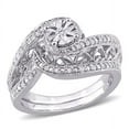 thumbnail image 1 of AMOUR 1/5 CT TW Diamond Vintage Bridal Set In Sterling Silver, 1 of 1