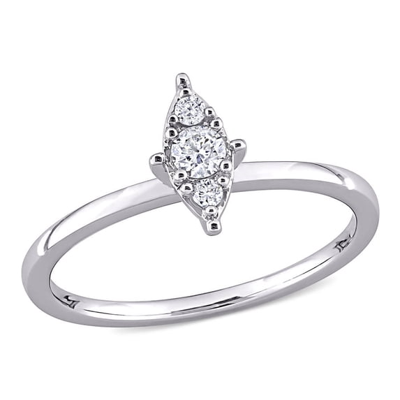 AMOUR 1/6 CT TW Diamond Promise Ring In 10K White Gold