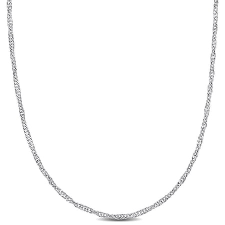 AMOUR 1.9mm Diamond-cut Singapore Necklace In 14K White Gold - 16 In