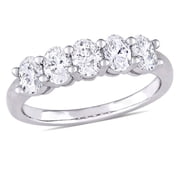 AMOUR 1 CT TW Oval-cut Diamond Semi-eternity Band In 14K White Gold