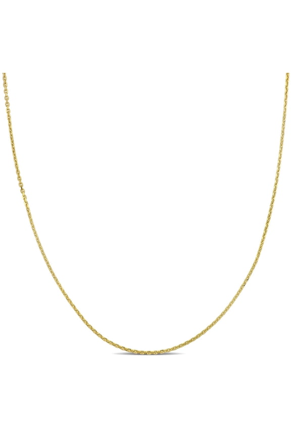 10K Yellow Gold 0.85mm Diamond Cut Cable Chain Necklace W/ Spring Ring Clasp Length (inches): 16