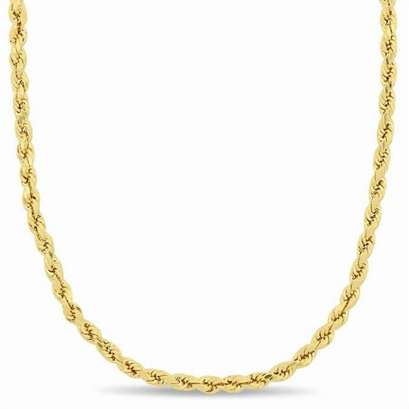 AMOUR 18 Inch Rope Chain Necklace In 10K Yellow Gold (3 Mm)