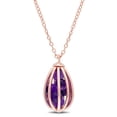 thumbnail image 1 of AMOUR 2 3/4 CT TGW Amethyst Cage Pendant with Chain In Rose Gold Plated Silver, 1 of 1