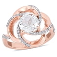thumbnail image 1 of AMOUR 2-3/5 CT TGW White Topaz Interlaced Floral Interlaced Swirl Ring In Rose Plated Sterling Silver, 1 of 1