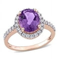 thumbnail image 1 of AMOUR 2 4/5 CT TGW Amethyst and Created White Sapphire Halo Engagement Ring In 10K Rose Gold, 1 of 1