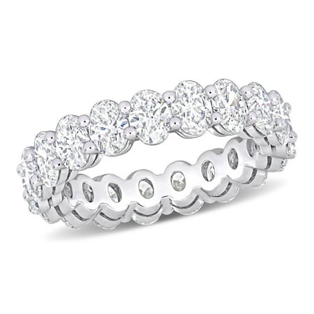 AMOUR 3 1/2 CT TDW Oval Diamond Eternity Ring In 14K White Gold