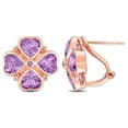 thumbnail image 1 of AMOUR 3 1/4 CT TGW Rose De France Clover Earrings In Rose Plated Sterling Silver, 1 of 1