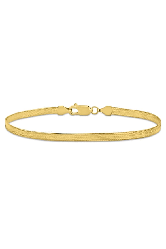 3.5mm Flex Herringbone Chain Bracelet In 10K Yellow Gold, 7.5 In