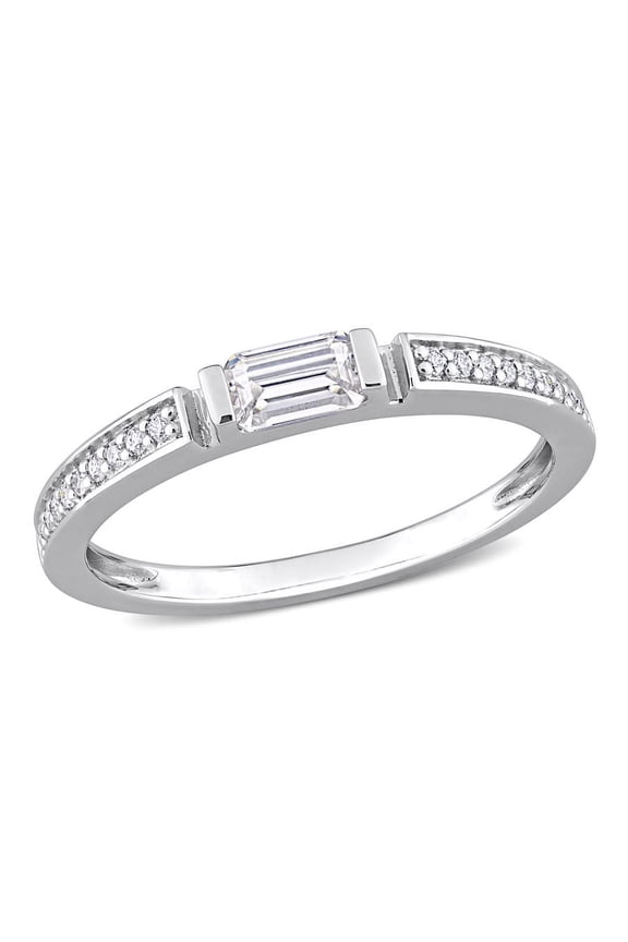3/8 CT DEW Created Moissanite Anniversary Band In Sterling Silver