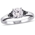 thumbnail image 1 of AMOUR 3/8 CT TW Black Diamond and Created White Sapphire Engagement Ring In Sterling Silver with Black Rhodium, 1 of 1