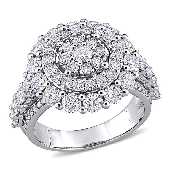 AMOUR 3 CT TW Diamond Cluster Ring In 14K White Gold