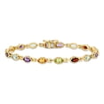 thumbnail image 1 of AMOUR 4 1/2 CT TGW Multi-gemstone Marquise Bracelet In Yellow Plated Sterling Silver, 1 of 1