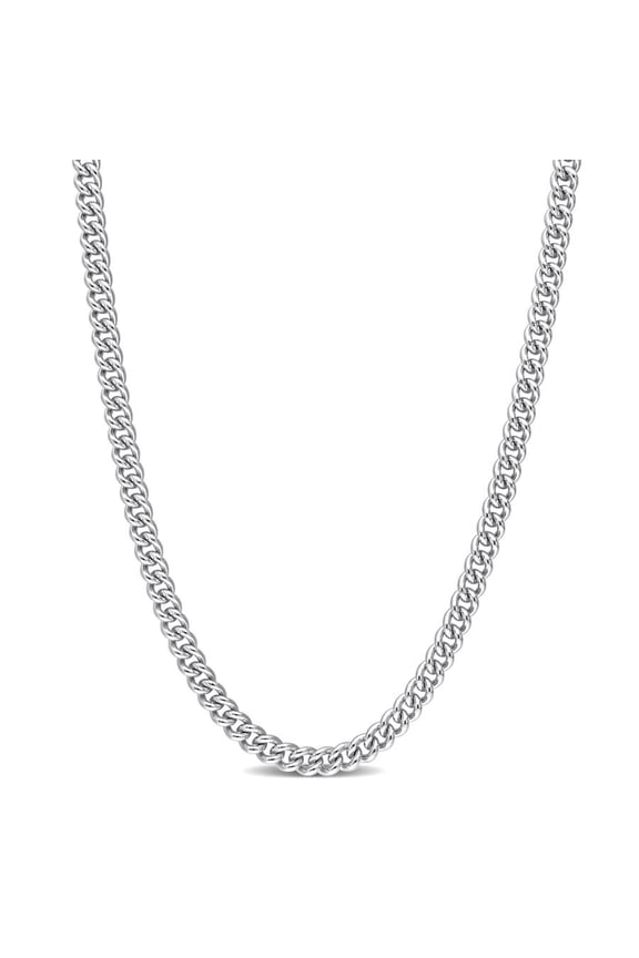 4.4mm Curb Link Chain Necklace In Sterling Silver, 20 In