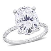 AMOUR 4 7/8 CT DEW Oval Created Moissanite Engagement Ring In 10K White Gold