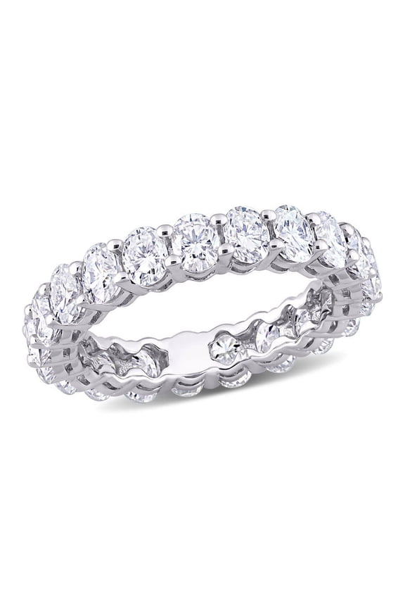 4 CT DEW Created Moissanite Eternity Ring In 14K White Gold