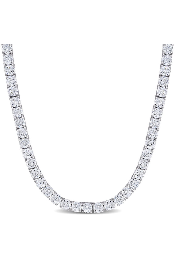 46 1/3 CT TGW Cubic Zirconia Tennis Necklace In Sterling Silver