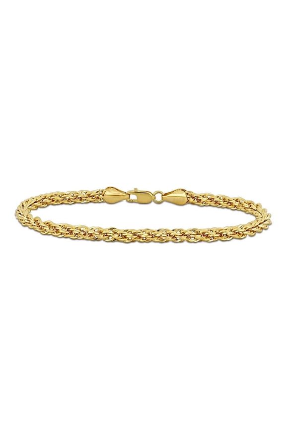 4mm Infinity Rope Chain Bracelet In 14K Yellow Gold, 9 In
