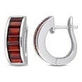 thumbnail image 1 of AMOUR 5 1/6 CT TGW Garnet Hoop Earrings In Sterling Silver, 1 of 1