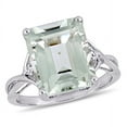 thumbnail image 1 of AMOUR 5 5/8 CT TGW Emerald Cut Green Quartz and White Topaz Twist Ring In Sterling Silver, 1 of 1