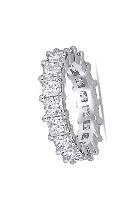5.54 CT Princess Diamond TW Eternity Ring in Platinum
