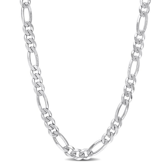 AMOUR 5.5mm Figaro Chain Necklace In Sterling Silver, 20 In