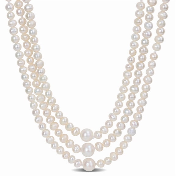 AMOUR 5-6mm & 8-8.5mm Freshwater Cultured Pearl Endless Necklace, 100 In