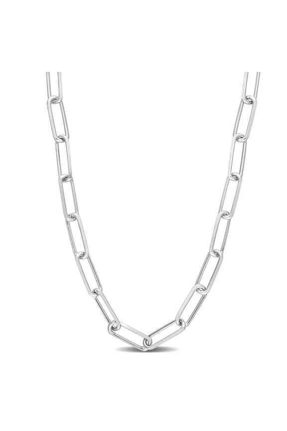 5mm Diamond Cut Paperclip Chain Necklace In Sterling Silver, 24 In