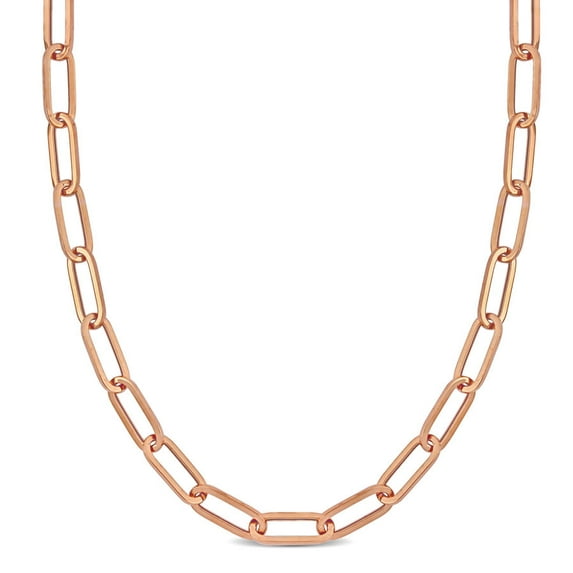 AMOUR 6.3mm Paperclip Chain Necklace In 14K Rose Gold, 16 In