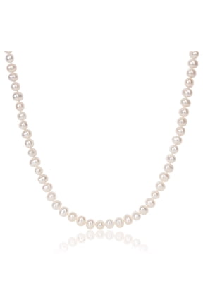 6 - 7 Mm Cultured Freshwater Pearl 20in Strand with Sterling Silver Ball Clasp