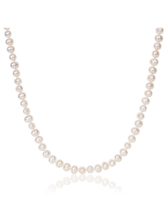 6 - 7 Mm Cultured Freshwater Pearl 20in Strand with Sterling Silver Ball Clasp