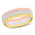 thumbnail image 1 of AMOUR 6mm Brushed Finish Wedding Band In 14K 3-Tone Rose, White, and Yellow Gold, 1 of 1