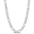 thumbnail image 1 of AMOUR 8.9mm Flat Figaro Chain Necklace In Sterling Silver, 24 In, 1 of 1