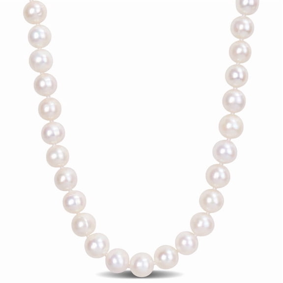 AMOUR 9 - 10 Mm Freshwater Cultured Pearl Strand with Silvertone Clasp