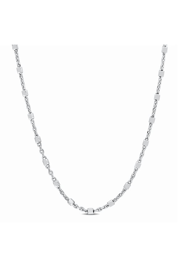 Bead Chain Necklace In Sterling Silver, 24 In