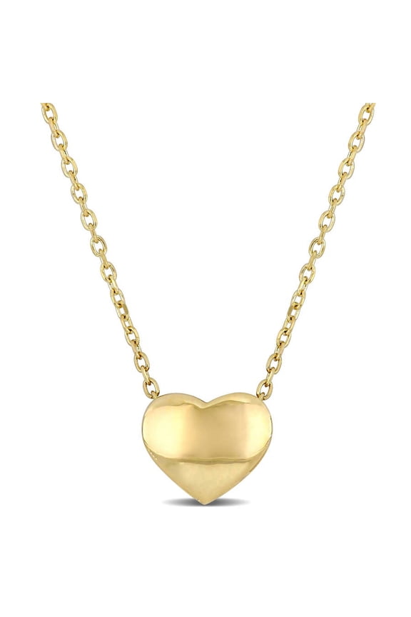 Classic Heart Necklace In 10K Yellow Gold
