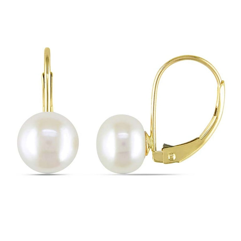 Cultured Freshwater Pearl Cluster Earrings 14k Yellow Gold-Filled with Lever Back Cultured Freshwater Pearl Cluster Earrings 14k Yellow Gold-Filled with Lever Back