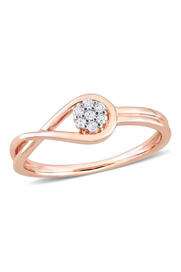 Diamond Accent Infinity Promise Ring In Rose Plated Sterling Silver
