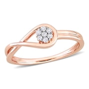 AMOUR Diamond Accent Infinity Promise Ring In Rose Plated Sterling Silver