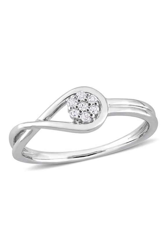 Diamond Accent Infinity Promise Ring In Sterling Silver