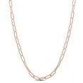 thumbnail image 1 of AMOUR Fancy Paperclip Chain Necklace In Rose Plated Sterling Silver, 18 In, 1 of 1