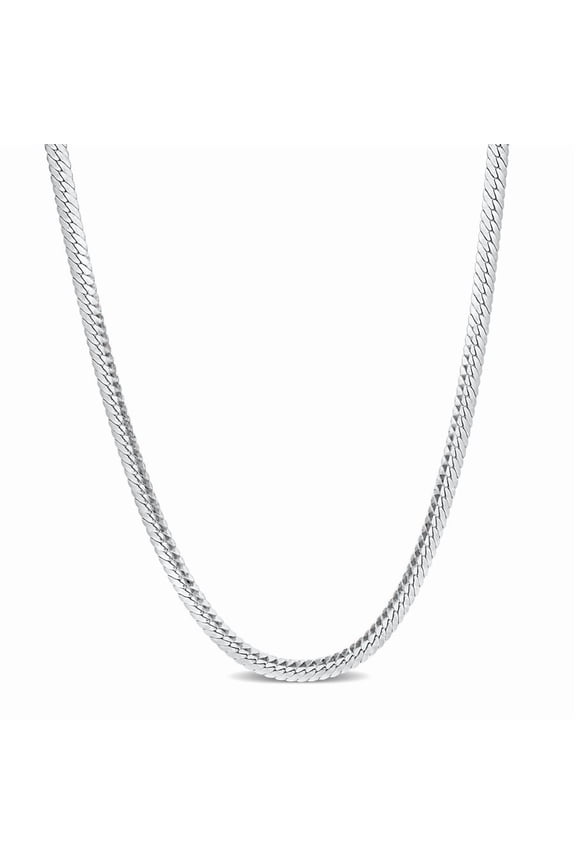 Herringbone Chain Necklace In Sterling Silver, 16 In