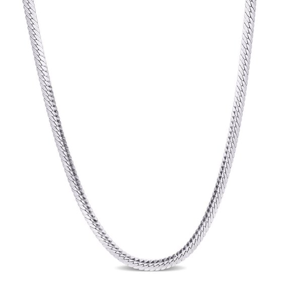 AMOUR Herringbone Chain Necklace In Sterling Silver, 18 In