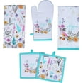thumbnail image 1 of AMOUR INFINI 2 Kitchen Towels, 2 Pot Holders and Oven Mitt Heat Resistant Reusable Cotton Joyful Floral 5 Pack Kitchen Set for Cooking,Baking,Grilling |Thanksgiving Christmas Fall Festive Gift Set, 1 of 3