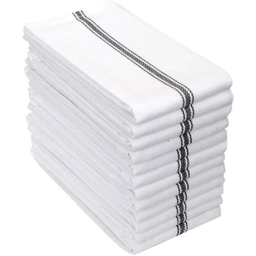 AMOUR INFINI Herringbone Weave Kitchen Towels Cotton Set of 12 Kitchen Hand Towels 28x16 Inch Soft Super Absorbent Quick Dry Washable Dish Towels (Charcoal)