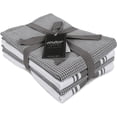 thumbnail image 1 of AMOUR INFINI Kitchen Towels 2 Stripe + 2 Waffle Super Soft and Absorbent Kitchen Towels Perfect for Kitchen Cleaning and Drying Dishes Pack of 4 Washable Tea Towels (28x20 Inch - L.Grey), 1 of 6