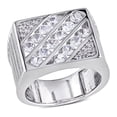 thumbnail image 1 of AMOUR Men's Created White Sapphire Square Ring In Sterling Silver, 1 of 1