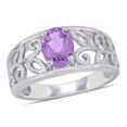 thumbnail image 1 of AMOUR Oval Cut Amethyst Filigree Ring In Sterling Silver, 1 of 1