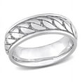 thumbnail image 1 of AMOUR Ribbed Design Men's Ring In Sterling Silver, 1 of 1