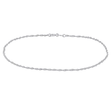 AMOUR Singapore Chain Bracelet In Platinum, 9 In