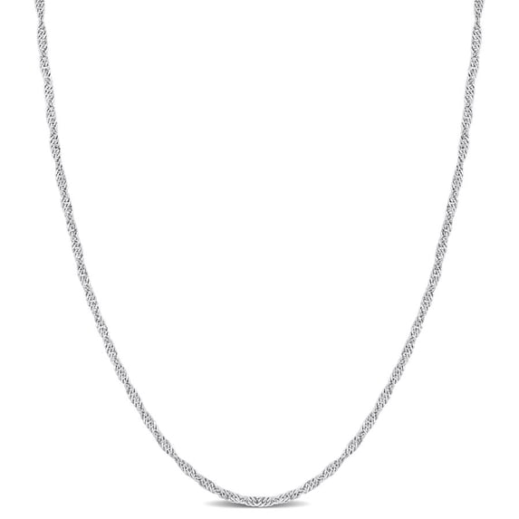AMOUR Singapore Chain Necklace In Platinum, 18 In